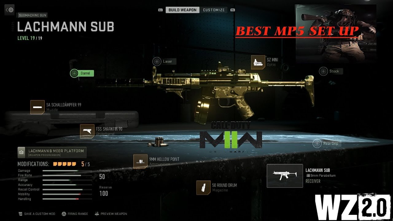 call of duty modern warfare 2 lachmann sub setup