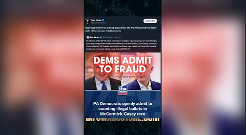Democrats Admit To Election Fraud - Alex Jones on X