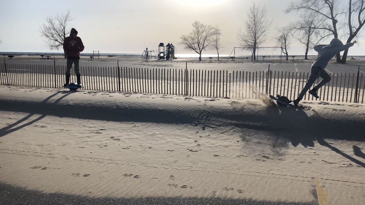 Grand Haven OneWheel Winter Beach Ride