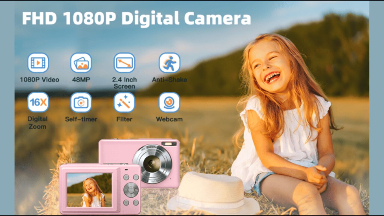 Digital Camera, FHD 1080P Camera, Digital Point and Shoot Camera