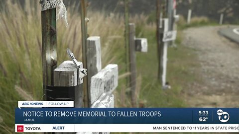 Notice to remove Jamul roadside memorial to fallen troops sparks confusion