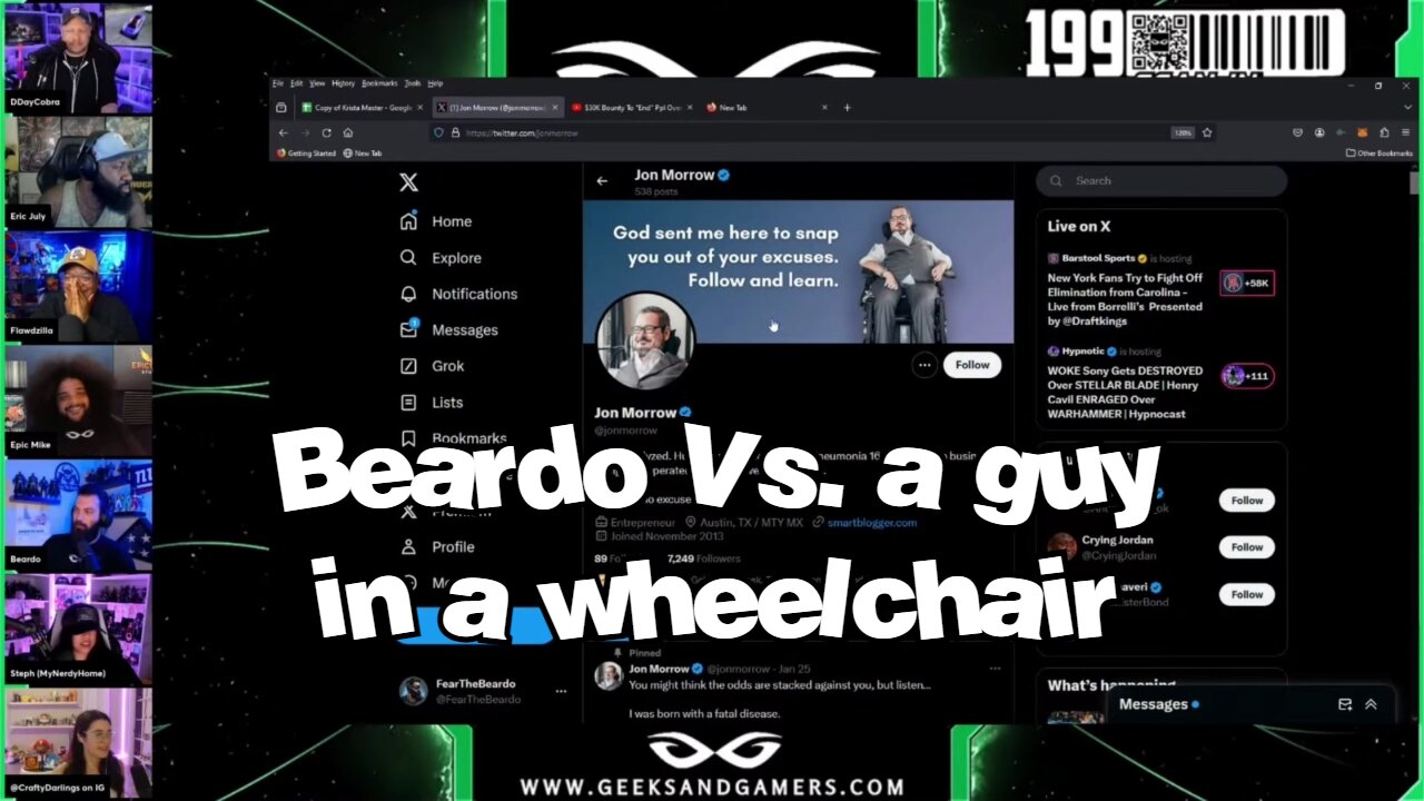 Beardo Vs. Jon Morrow - Geeks and Gamers Highlights