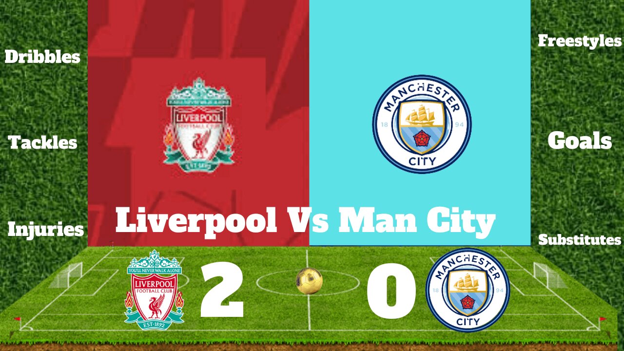 LIVERPOOL 2 - 0 MANCHESTER CITY. LIVE GOALS AND HIGHLIGHTS