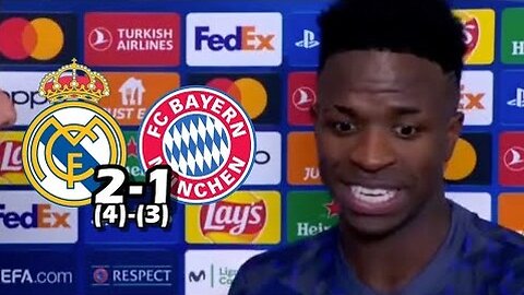 LA REACCION DE VINICIUS JR TRAS CLASIFICAR A LA FINAL DE CHAMPIONS REAL MADRID 2-1 BAYERN MUNICH