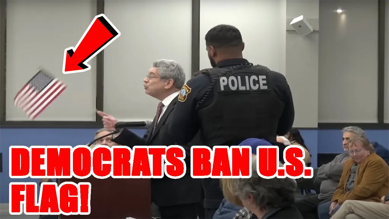 Democrats KICK OUT citizen for holding U.S. Flag in DISGUSTING VIOLATION of FREE SPEECH!