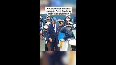 Joe falls in Air force Academy during the ceremony # fall# Joe # academy