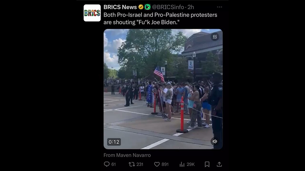 Both Pro-Israel and Pro-Palestine protesters are shouting "Fu*k Joe Biden."