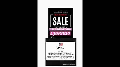 GlamCosm 30% Black Friday Sale Ends Tomorrow Dec 2nd Use LAURIE10