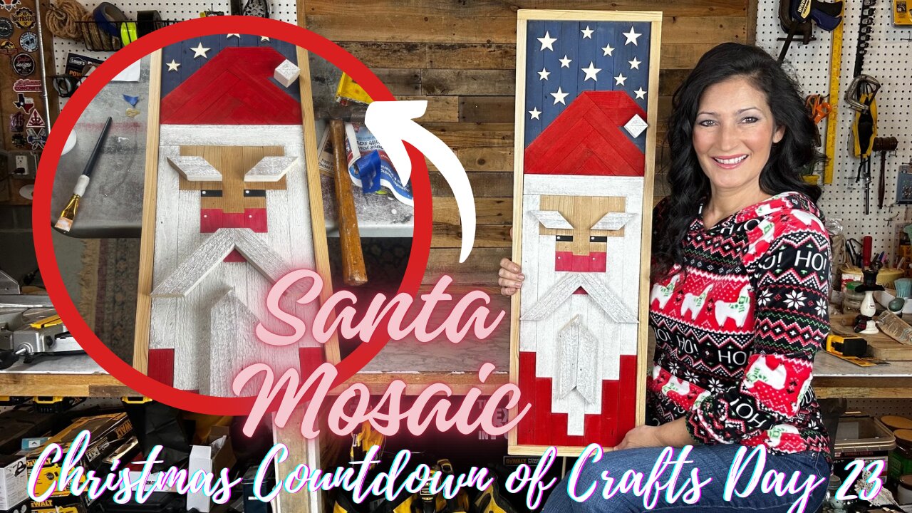 HOW TO MAKE A SANTA MOSAIC (CHRISTMAS COUNTDOWN OF CRAFTS DAY 23) INSPIRED BY PINTEREST PHOTO