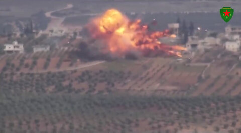 Kurdish fighters with Russian Konkurs ATGM hits and destroys Turkish Leopard 2 tank