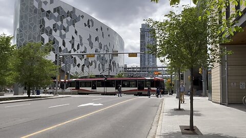 Downtown Calgary C-Train / public library