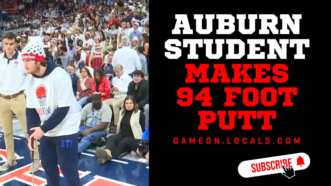 Auburn student makes a basketball court putt to win a new car