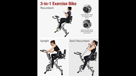 BARWING 16-8-2-3 Stationary Spin Exercise Bike for Home 4 IN 1 Foldable Indoor Workout Cyclin...