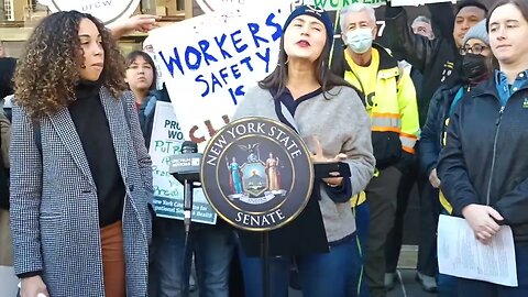 Protect workers from Extreme Temperatures Rally 216 West 14th St 2/10/23 JESSICA RAMOS/LATOYA JOYNER