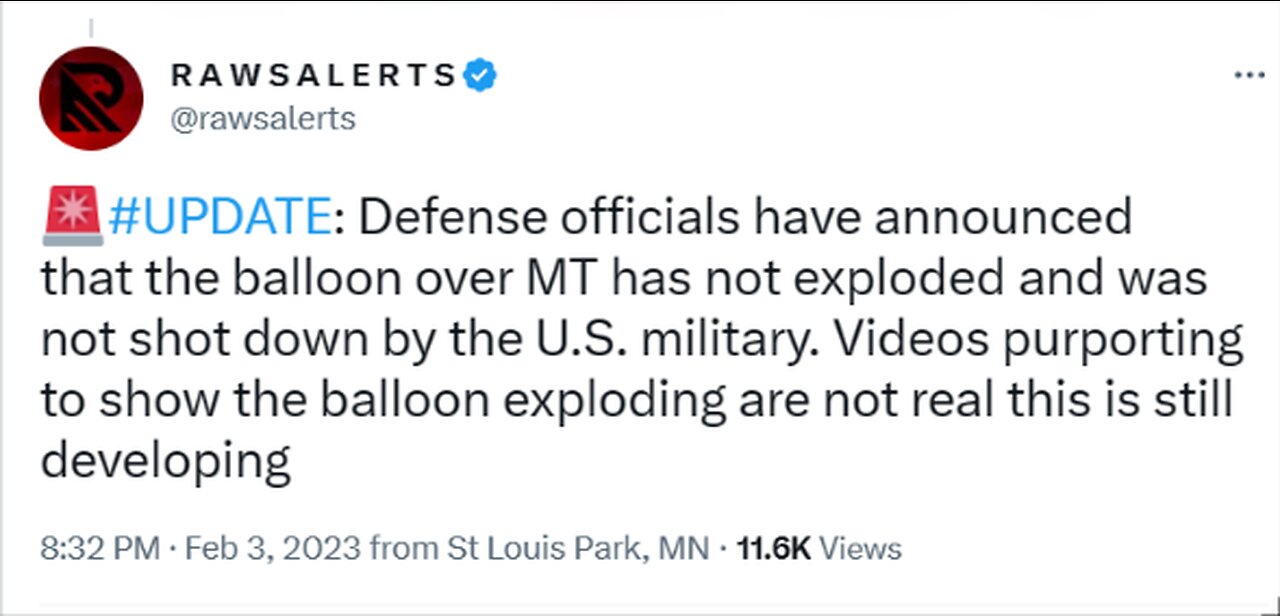 Multiple people are reporting of a massive Explosion that has Exploded in the sky over Billings