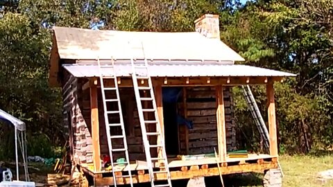 Getting the New Roof on the Gilliam Log Cabin (Pt 5)