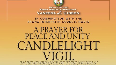 A prayer for peace& unity candlelight vigil in Remembrance of #tyrenichols Bronx Borough Hall 2/1/23