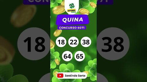 🍀 Resultado QUINA 6071 | Sentindo Sorte #shorts