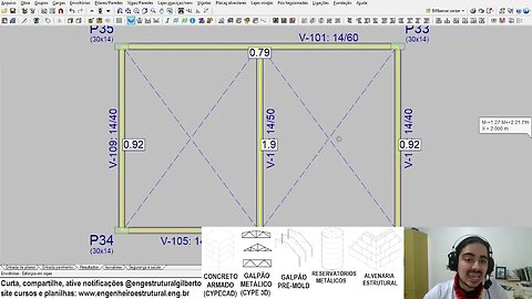 otimizar dimensionando parte no software, parte manual Eng Estrutural