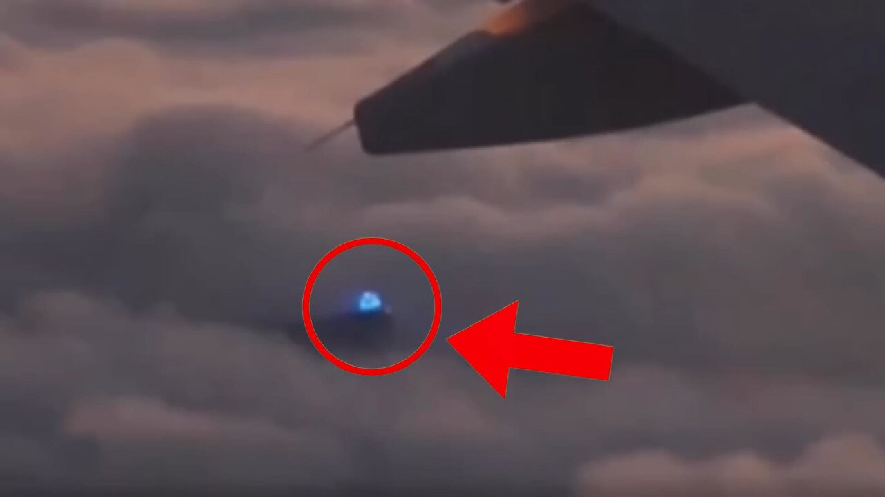 Blue-lit UFO Filmed from Plane