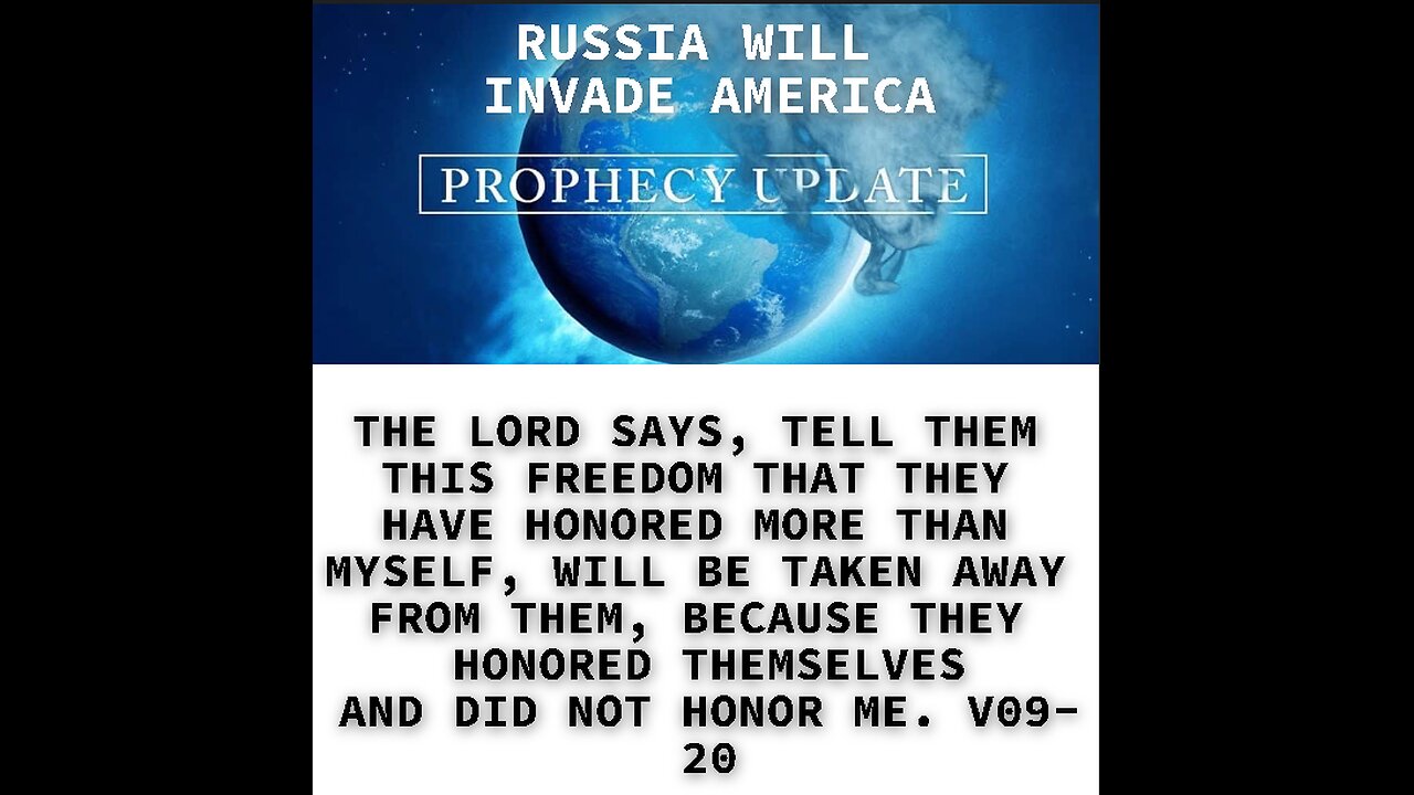 THE LORD SAYS, TELL THEM THIS FREEDOM THAT THEY HAVE HONORED MORE THAN MYSELF,WILL BE TAKEN AWAY FRO