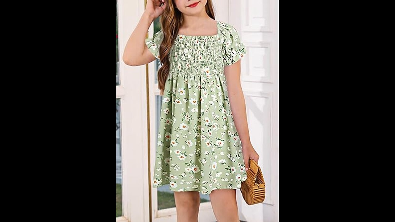 Robe d'été pour filles préadolescentes à fleurs style bohème Taille 4-13 ans