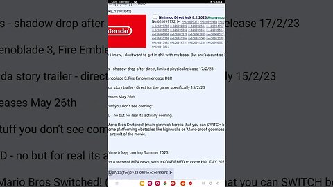 Nintendo direct leak all games possibly announced tomorrow