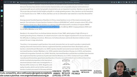 Sobre estruturas de bambu Eng Estrutural