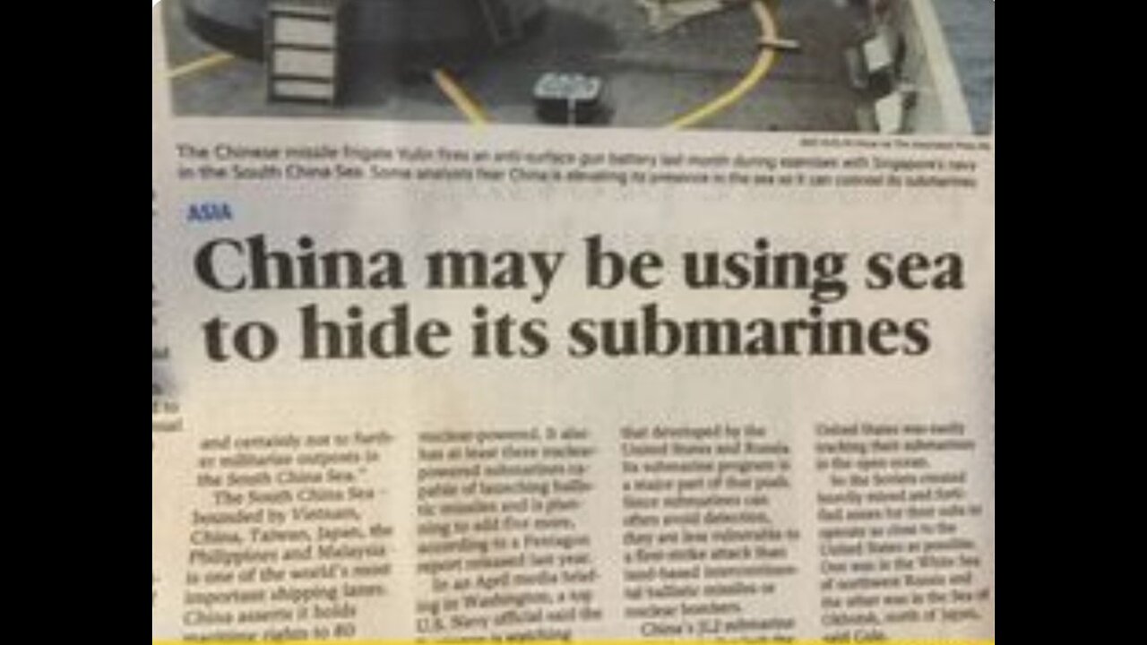 China May Be Using Sea, To Hide It's Submarines!