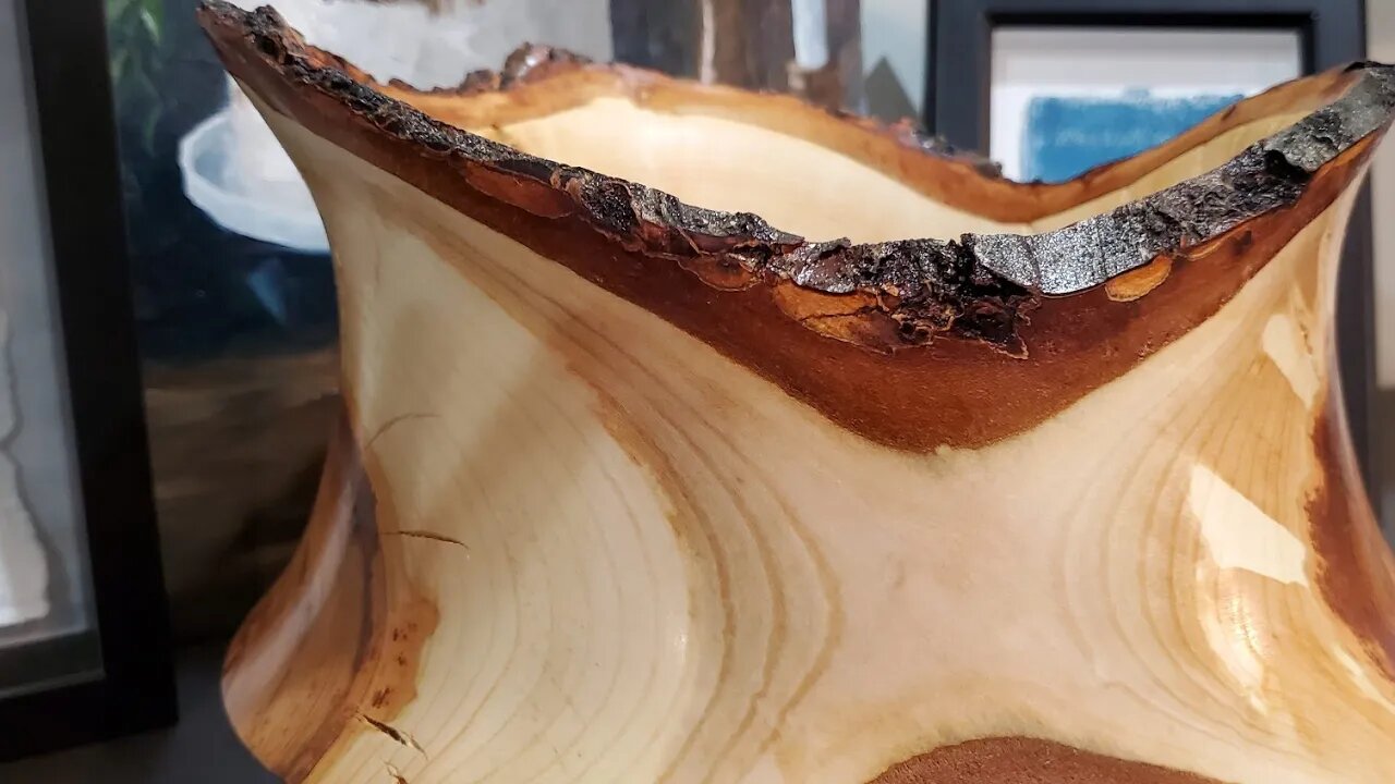 Cherrywood Bowl, wood turning by hand, lathe. New shape idea for a vase / bowl. ArtForOUR.org