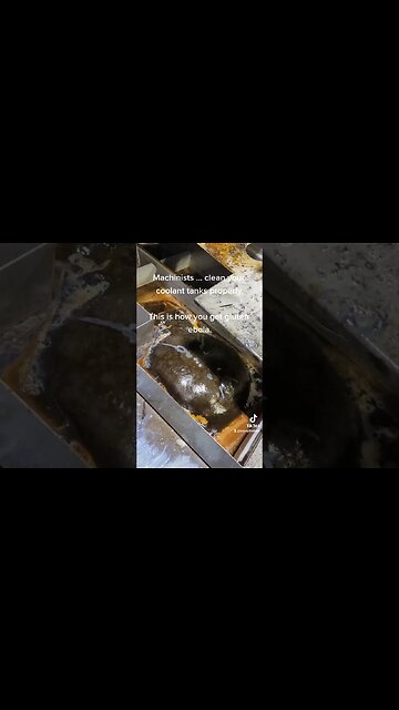 This #CNC #lathe coolant tank wasn't cleaned properly last time. Now it's got this #gross bacteria.