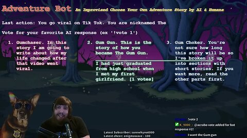 Adventure Bot - An Improvised Choose Your Own Adventure Story by AI & Humans (10/12/2022)