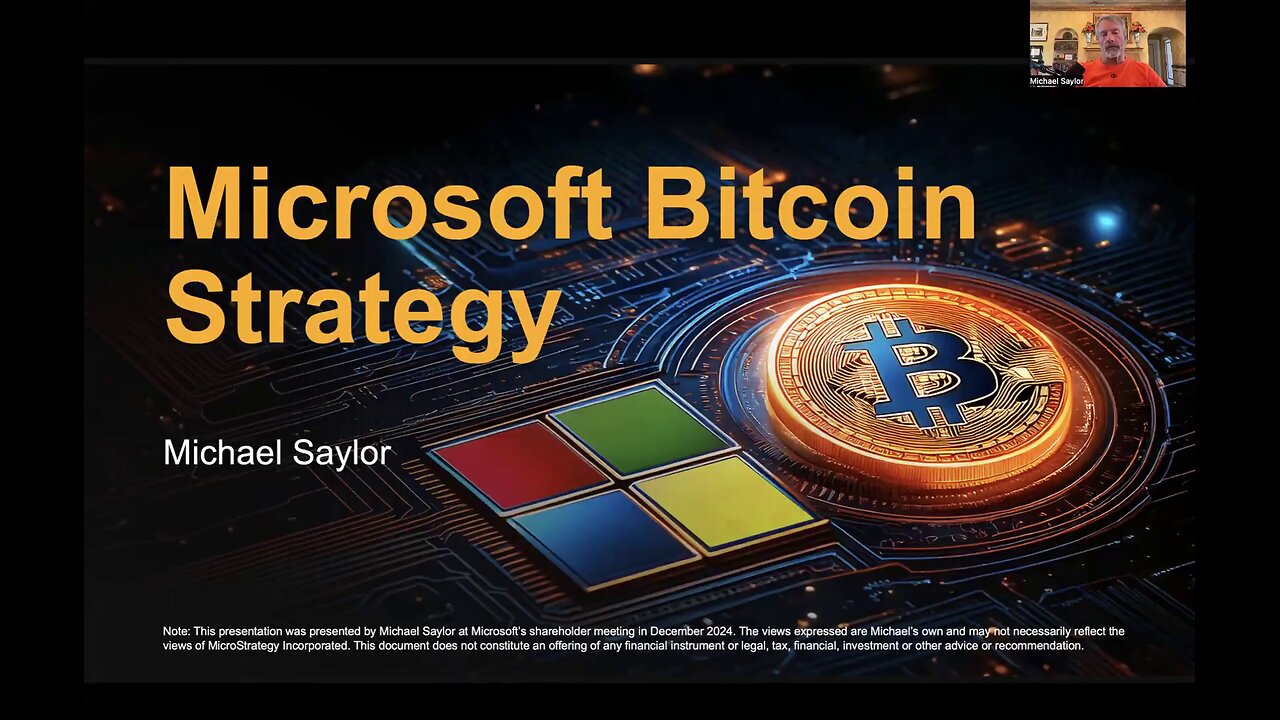 Michael Saylor's 3 minute presentation to the Microsoft Board of Directors on adopting Bitcoin 🪙