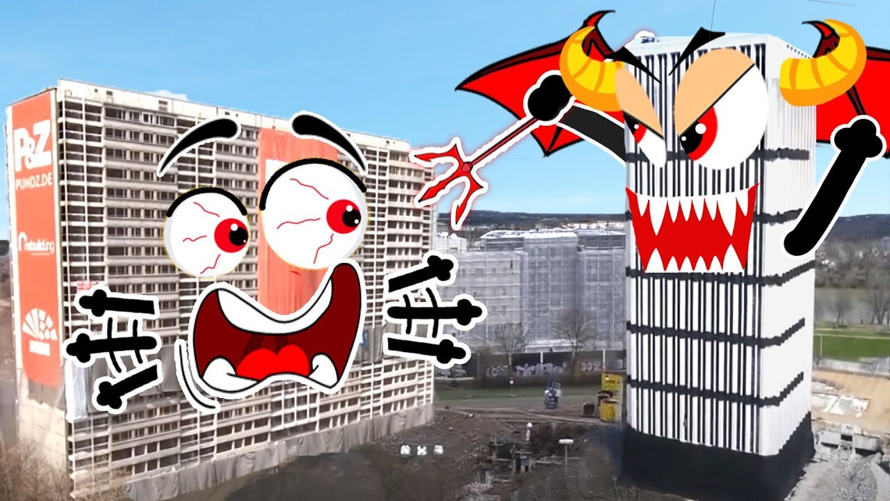 Dangerous Fastest Building Demolition | Heavy Equipment Machines Working | Doodles