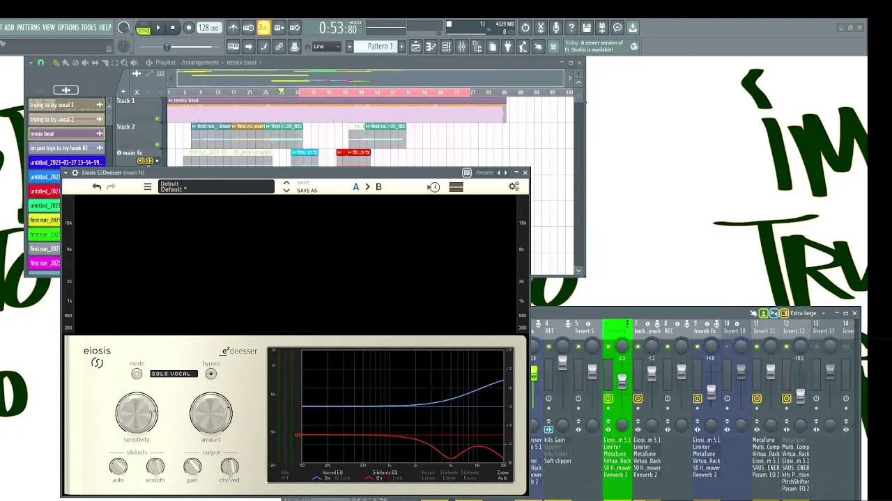 working on my song