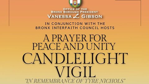 A prayer for peace& unity candlelight vigil in Remembrance of #tyrenichols Bronx Borough Hall 2/1/23