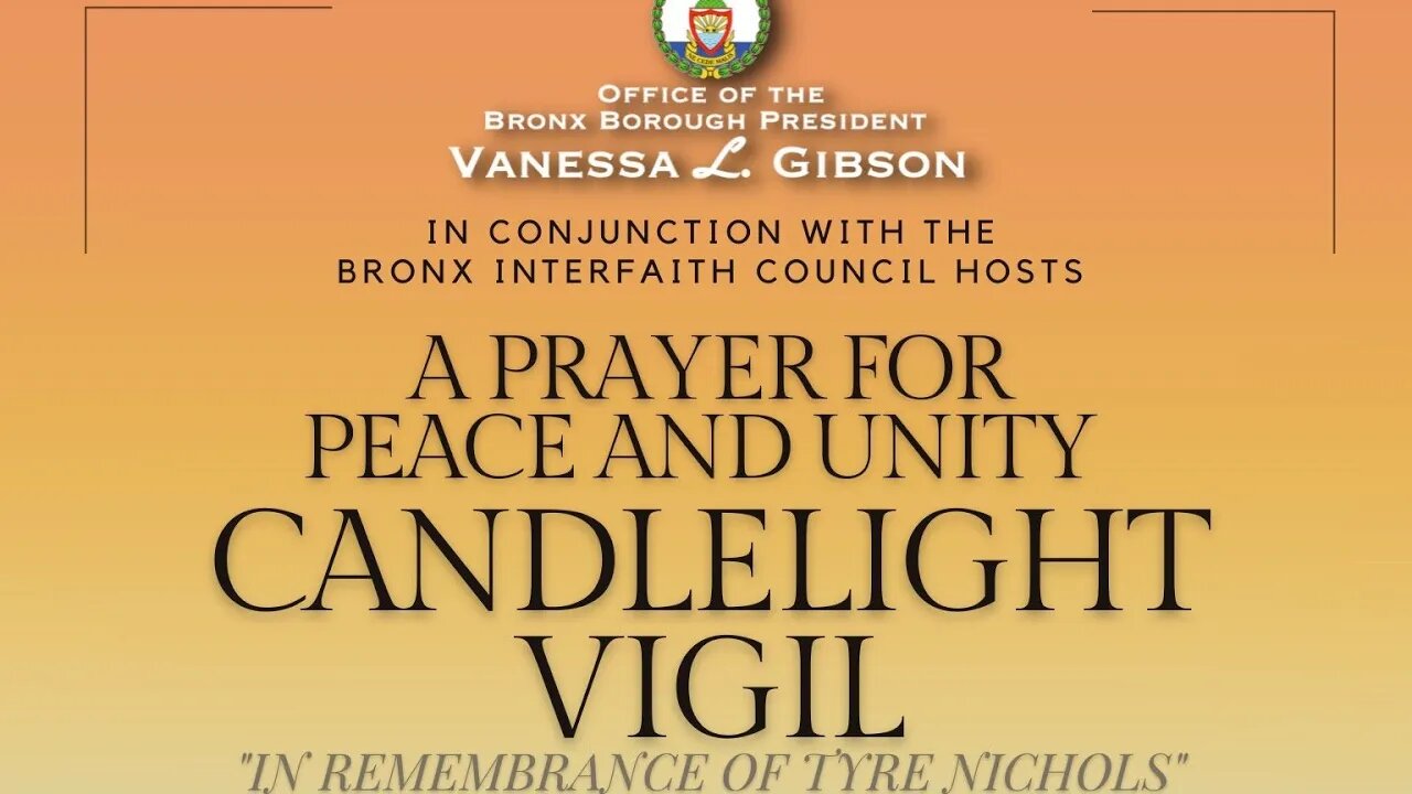 A prayer for peace& unity candlelight vigil in Remembrance of #tyrenichols Bronx Borough Hall 2/1/23