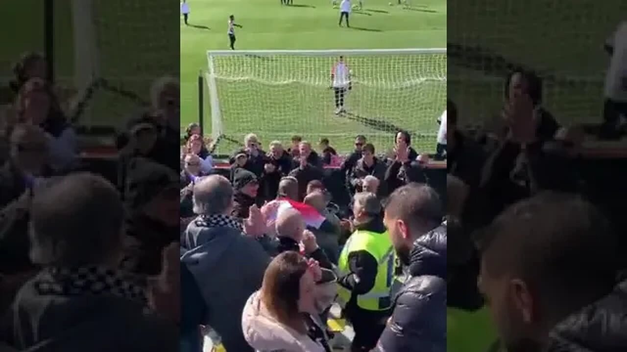 Victor Osimhen ball accidentally hit a lady and he went to the crowd to apologize to her in Person