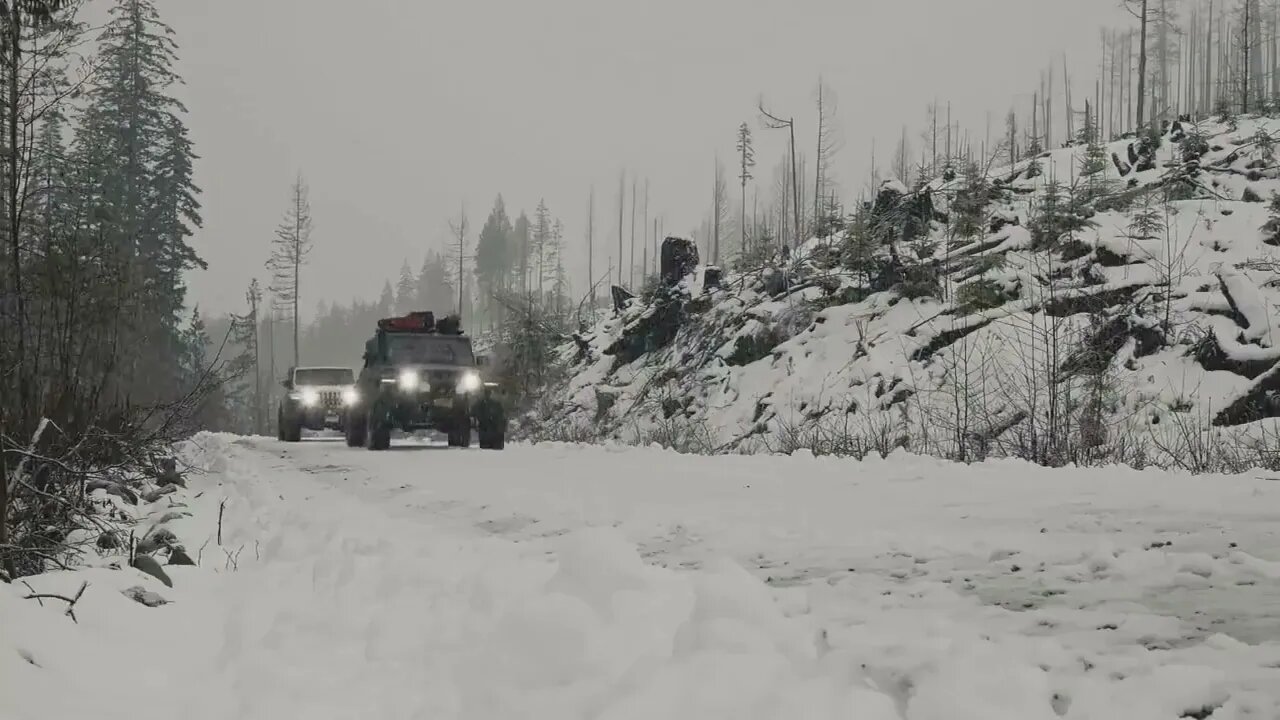 Winter + Camping + Jeep + Gladiator + Wrangler + Off Road + Adventure