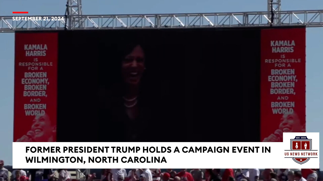 'Let's Play It!': Trump Plays Clip Reel Of Kamala Harris's Oprah Interview On Jumbotron At NC Rally