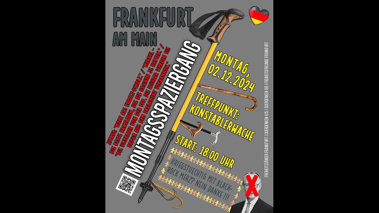 Montagsspaziergang gegen Merz... FRANKFURT FÜR FRIEDEN ❤️ mit #KLARTEXT und #DauerwelleDemoreport