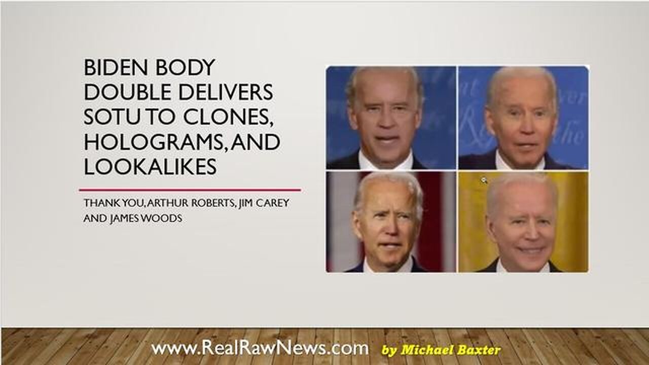 BIDEN BODY DOUBLE DELIVERS STATE OF THE UNION ADDRESS TO CLONES. - TRUMP NEWS