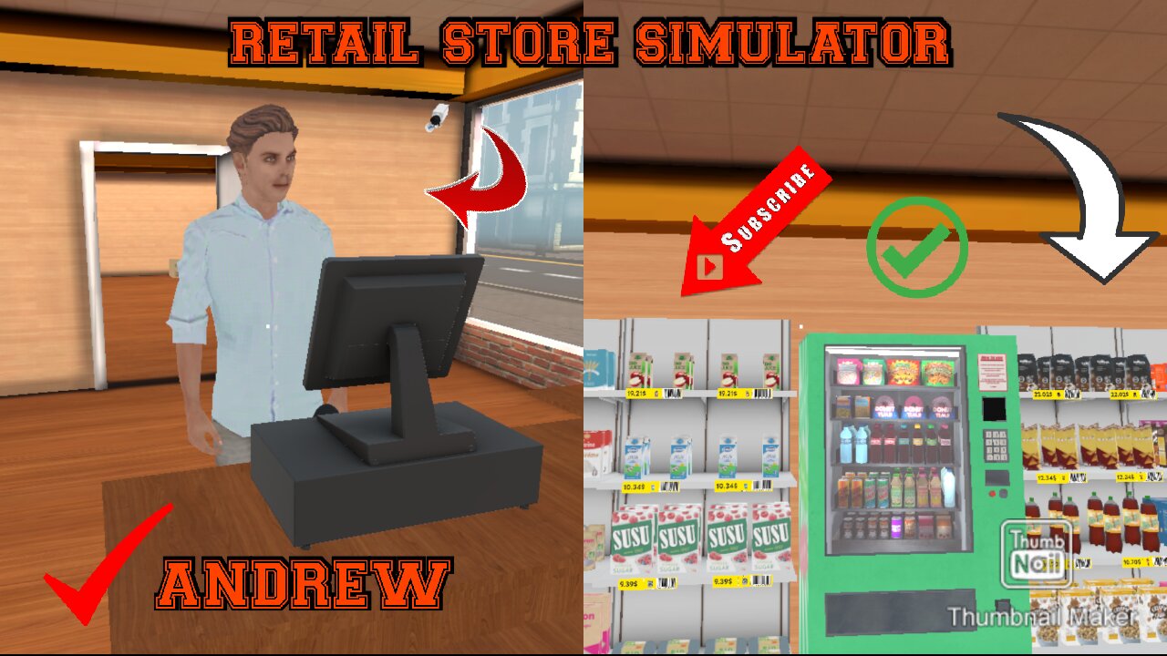 RETAIL STORE SIMULATOR #3 CONTRATAMOS ANDREW E FIZEMOS O REABASTECIMENTO DO MERCADO 🛒