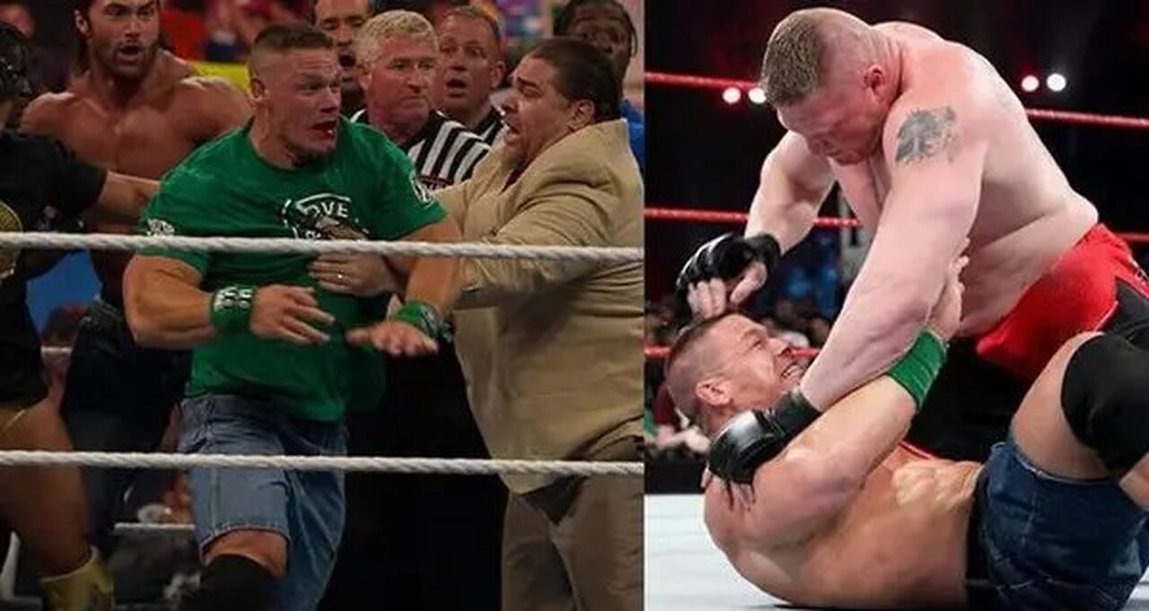 John Cena and Brock Lesnar Bloody Fight _ Raw | WWE 2024