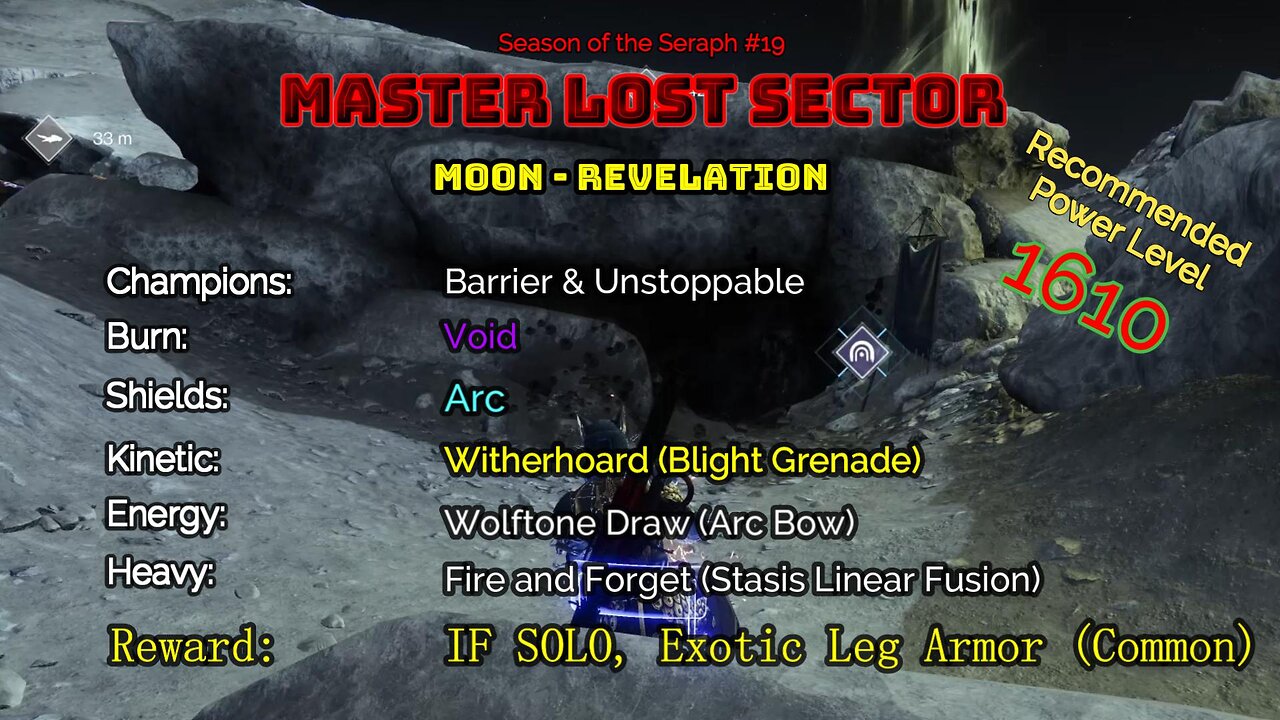 Destiny 2 Master Lost Sector: Moon - K1 Revelation on my Hunter 2-1-23