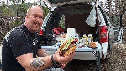 Behind Mini Van - Cooking Up A Great Meal.