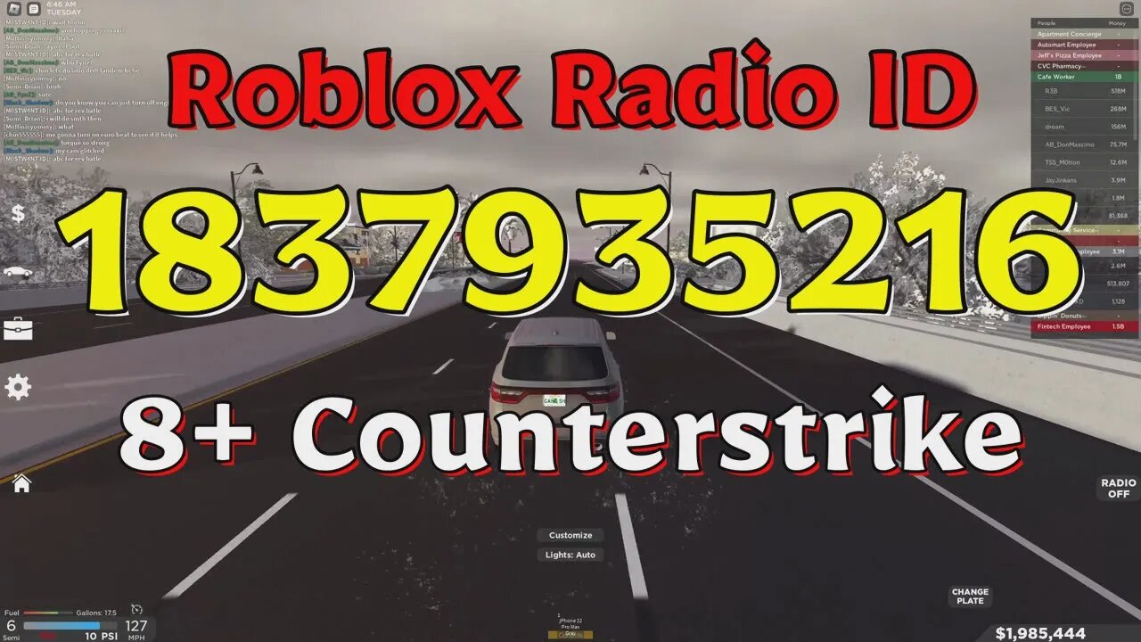 Counterstrike Roblox Radio Codes/IDs