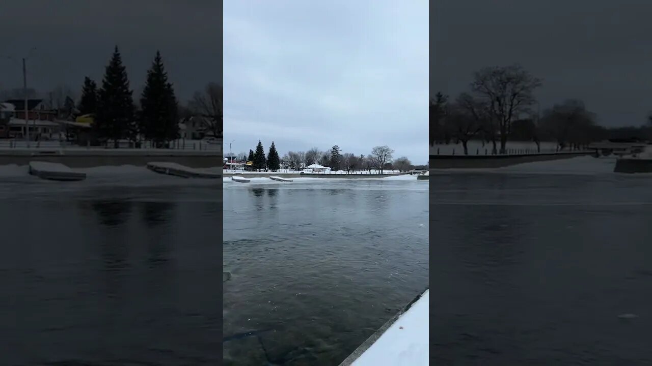 Rideau River in Smith Falls in winter