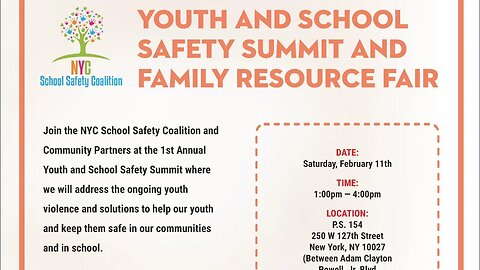 1st annual Youth and School Safety Summit and Family Resource Fair 2/11/23