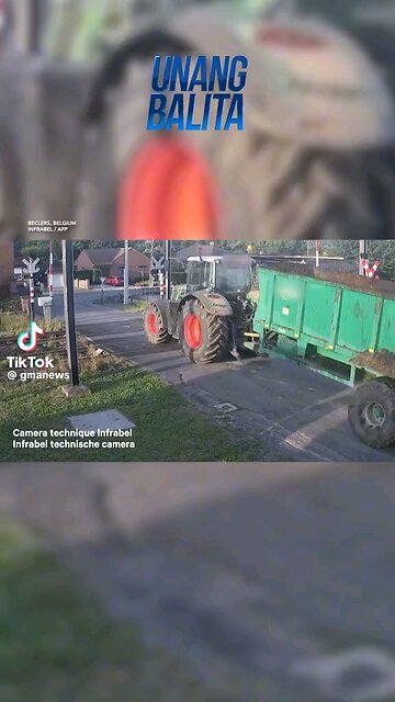 Train Collides with Stalled Trailer Truck on Railway Tracks